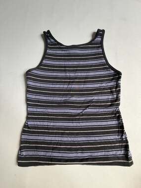Everlast Black Gray White Striped Racerback Tank Top M
